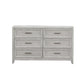 Ion 65 Inch Wide Dresser 6 Drawers White Marble Top Farmhouse Gray Wood By Casagear Home BM316514