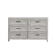 Ion 65 Inch Wide Dresser 6 Drawers White Marble Top Farmhouse Gray Wood By Casagear Home BM316514