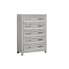 Ion 56 Inch Tall Dresser Chest 5 Drawers White Marble Top Farmhouse Gray By Casagear Home BM316515