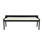 Kee 60 Inch Dining Bench, Black Rubberwood Frame, Low Back, Cushioned Seat By Casagear Home