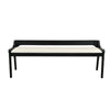 Kee 60 Inch Dining Bench, Black Rubberwood Frame, Low Back, Cushioned Seat By Casagear Home
