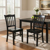 Nova 18 Inch Dining Side Chair Set of 2, Slatted Backrests, Jet Black Wood By Casagear Home