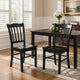 Nova 18 Inch Dining Side Chair Set of 2, Slatted Backrests, Jet Black Wood By Casagear Home