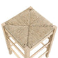 25 Inch Backless Counter Stool, Woven Rattan, Oak Brown Rubberwood Frame By Casagear Home
