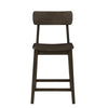 24 Inch Counter Stool Chair, Rubberwood Curved Back and Seat, Dark Gray By Casagear Home