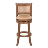 Haley 30 Inch Swivel Barstool Chair Chestnut Brown Wood Faux Leather By Casagear Home BM316530