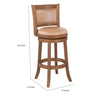 Haley 30 Inch Swivel Barstool Chair Chestnut Brown Wood Faux Leather By Casagear Home BM316530