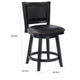 Kera Swivel Counter Height Stool Chair Black Wood Nailhead Faux Leather By Casagear Home BM316533