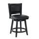 Kera Swivel Counter Height Stool Chair Black Wood Nailhead Faux Leather By Casagear Home BM316533