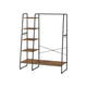 63 Inch Garment Hanging Rack 5 Tier Storage 6 Side Hooks Black Brown By Casagear Home BM316537