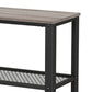 40 Inch Console Sofa Table 2 Lattice Shelves Black Metal Frame Gray By Casagear Home BM316548