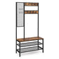 73 Inch Clothing Rack Horse 9 Coat Hooks 3 Shelves Grid Wall Brown Black By Casagear Home BM316550