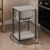 23 Inch End Table, 2 AC Outlets, 2 USB Ports, 1 Bottom Shelf, Black, Gray By Casagear Home