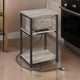 23 Inch End Table, 2 AC Outlets, 2 USB Ports, 1 Bottom Shelf, Black, Gray By Casagear Home