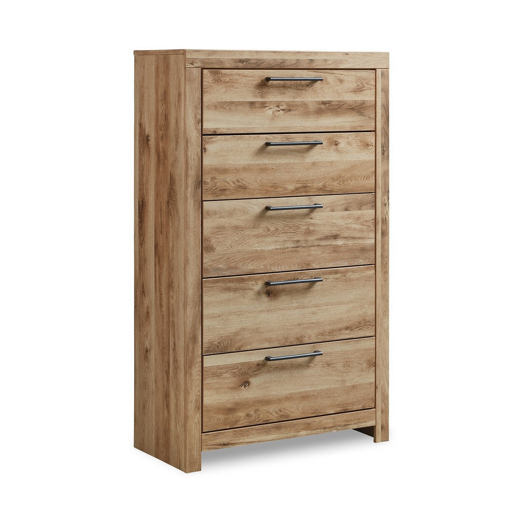 Ashley Oma 54" Tall Dresser, 5 Drawers, Natural Brown Finish