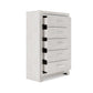 51 Inch Tall Dresser Chest 5 Drawers Wood with Pearlized Finish White By Casagear Home BM316571