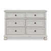 Ashley Lea 54’’ Wide Dresser Chest 6 Drawers Bun Feet White BM316577