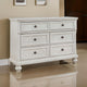Ashley Lea 54" Wide Dresser Chest, 6 Drawers, Bun Feet, White