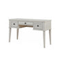 Lea Vanity Desk and Stool Set, 3 Gliding Drawers, Crisp White Wood  By Casagear Home