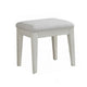Lea Vanity Desk and Stool Set 3 Gliding Drawers Crisp White Wood By Casagear Home BM316578