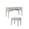 Ashley Lea Vanity Desk and Stool Set, 3 Drawers, Crisp White Wood
