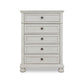 Lea 48 Inch Tall Dresser Chest 5 Gliding Drawers Wooden Bun Feet White By Casagear Home BM316579