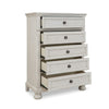 Ashley Lea 48’’ Tall Dresser Chest 5 Drawers Bun Feet White BM316579