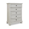 Ashley Lea 48’’ Tall Dresser Chest 5 Drawers Bun Feet White BM316579