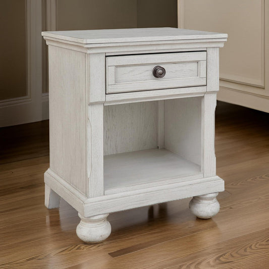 Ashley Lea 27" Nightstand, Single Drawer, Open Cubby, White