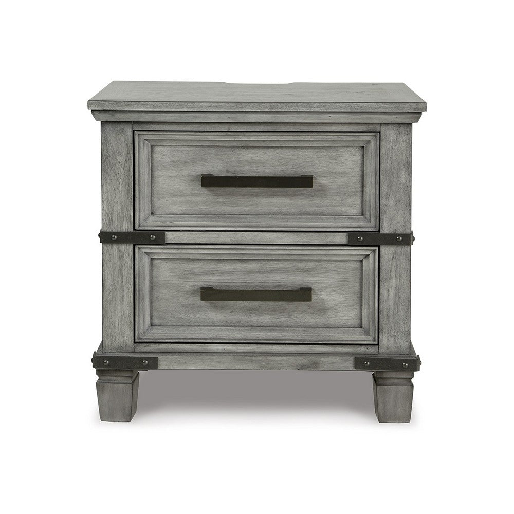 Zac 57 Inch Nightstand 6 Drawers Contemporary Metal Accents Light Gray By Casagear Home BM316585