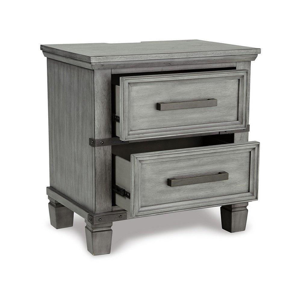 Zac 57 Inch Nightstand 6 Drawers Contemporary Metal Accents Light Gray By Casagear Home BM316585