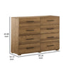 Ira 55 Inch Wide Dresser Chest Wooden Frame 8 Gliding Drawers Brown By Casagear Home BM316592