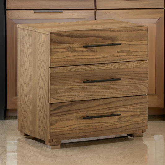 Ira 26 Inch Bedside Nightstand, Wooden Frame, 5 Gliding Drawers, Brown By Casagear Home