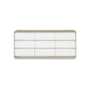 Ike 70 Inch Wide Dresser Chest Acrylic Fronts 9 Gliding Drawers White By Casagear Home BM316598