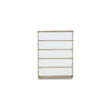 Ike 50 Inch Tall Dresser Chest Acrylic Fronts 5 Gliding Drawers White By Casagear Home BM316599