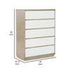 Ike 50 Inch Tall Dresser Chest Acrylic Fronts 5 Gliding Drawers White By Casagear Home BM316599