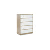 Ike 50 Inch Tall Dresser Chest Acrylic Fronts 5 Gliding Drawers White By Casagear Home BM316599