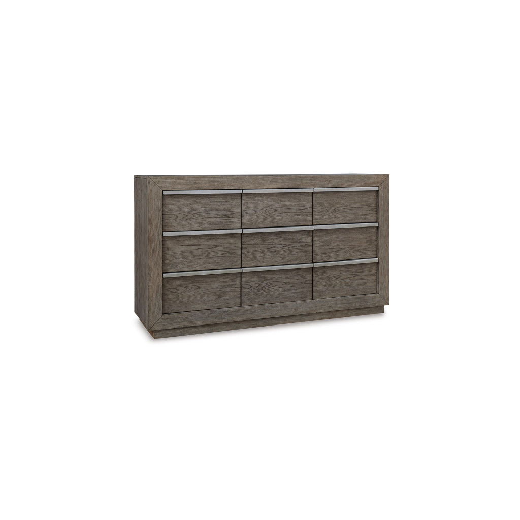 Erica 72 Inch Wide Dresser Chest 9 Gliding Drawers Smooth Gray Finish By Casagear Home BM316601