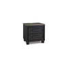 Kye 27 Inch Bedside Nightstand 2 Gliding Drawers Smooth Black Finish By Casagear Home BM316610