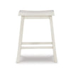 24 Inch Counter Height Stool, Set of 2, Saddle Seats, White Finished Wood By Casagear Home