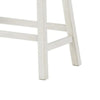24 Inch Counter Height Stool, Set of 2, Saddle Seats, White Finished Wood By Casagear Home