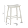 24 Inch Counter Height Stool Set of 2 Saddle Seats White Finished Wood By Casagear Home BM316616