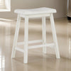 24 Inch Counter Height Stool Set of 2 Saddle Seats White Finished Wood By Casagear Home BM316616