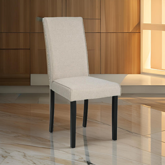 Ashley Pim 19" Dining Side Chair, Set of 2, High Backrest, Beige