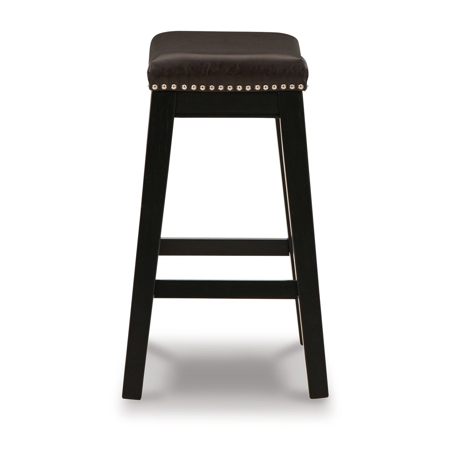 Gia 25 Inch Counter Height Stool, Set of 2, Faux Leather Upholstery, Brown  By Casagear Home