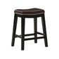 Gia 25 Inch Counter Height Stool, Set of 2, Faux Leather Upholstery, Brown  By Casagear Home