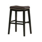 Gia 31 Inch Barstool, Set of 2, Faux Leather Upholstery, Rich Brown Finish  By Casagear Home
