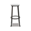 Isla 29 Inch Barstool Set of 2 Farmhouse Style Black Metal White Seat By Casagear Home BM316625