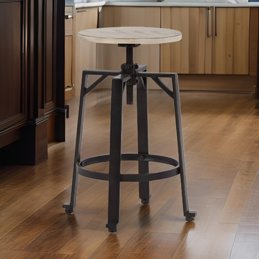 Ashley Xin 22"-27" Barstool, Adjustable Height, Set of 2, Brown