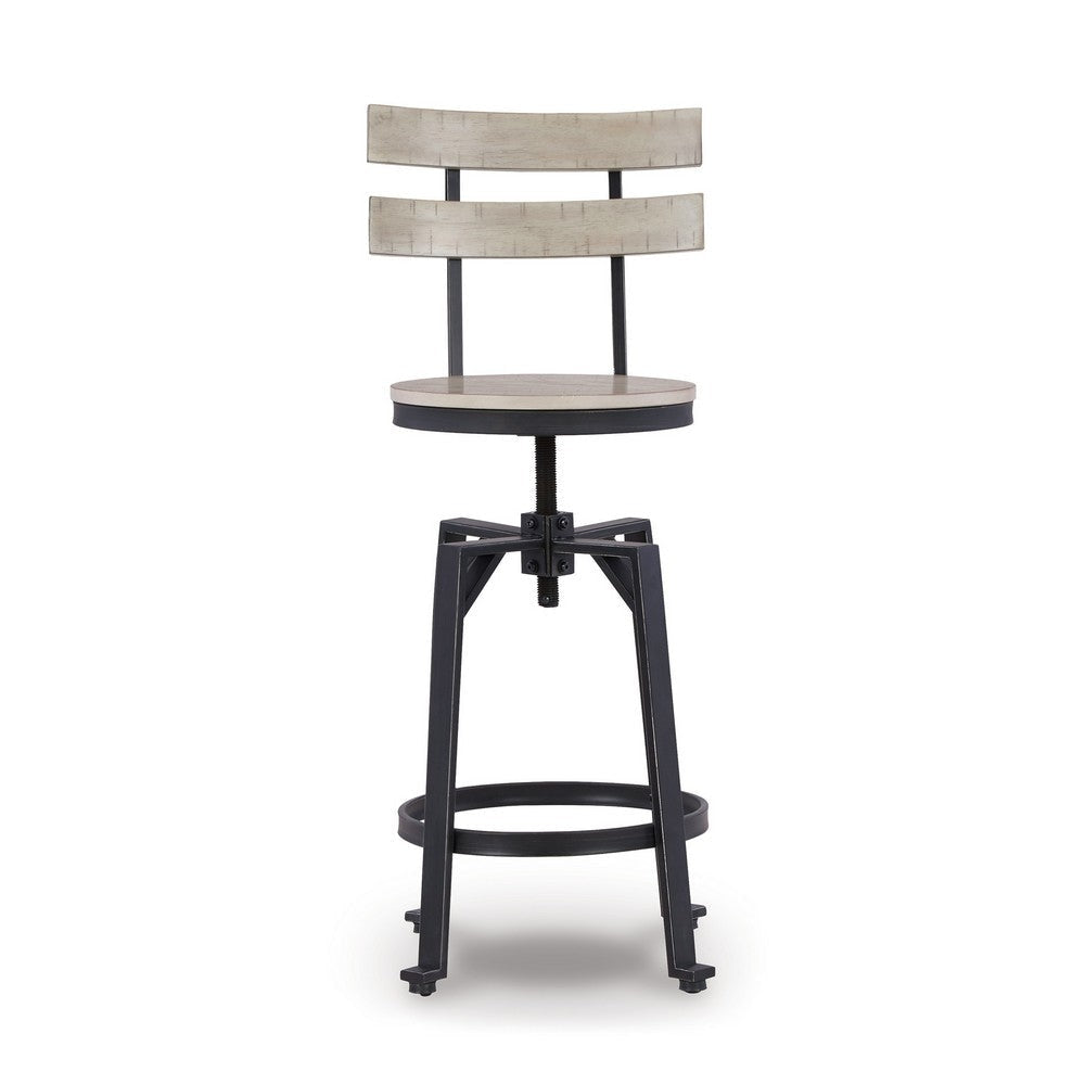 Xin 24-28 Inch Barstool Chair Set of 2 Adjustable Height Brown Black By Casagear Home BM316632